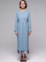 Платье с разрезом и шифоновой вставкой